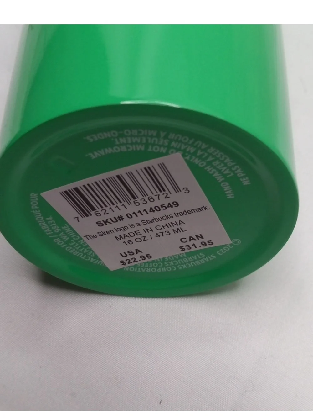 Starbucks Green Tumbler with Pink Accent Lid